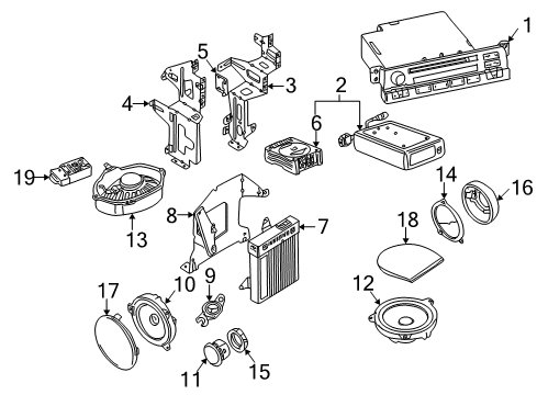 2001 BMW 330Ci Sound System Cover Loudspeaker Left Diagram for 51418224011