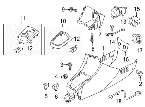 2012 Hyundai Accent Front Console Cover-Blanking Diagram for 84622-1R000-B1
