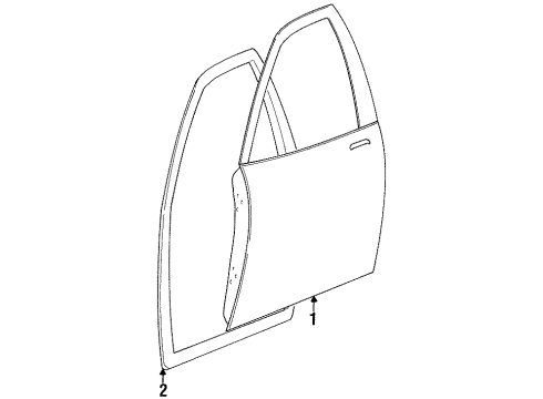 1996 Geo Metro Front Door Weatherstrip, Front Door Opng, RH (On Esn) Diagram for 30020544