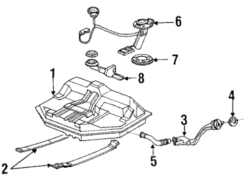 1990 Acura Integra Senders Tube, Filler Neck Diagram for 17651-SK7-930