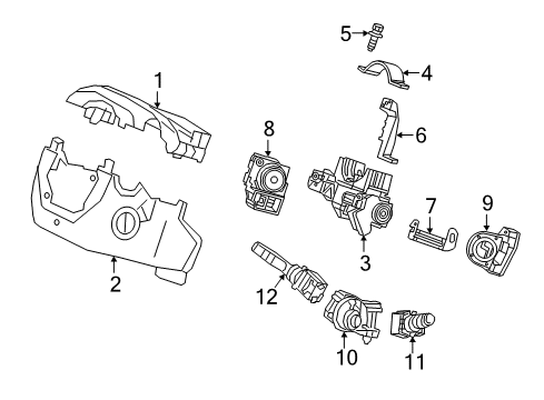 2016 Honda HR-V Ignition Lock Bracket, Harness Clip Diagram for 35107-T5A-J01