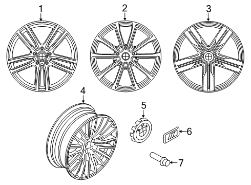 2019 BMW 640i xDrive Gran Turismo Wheels & Trim Disc Wheel, Light Alloy, Liquid Black Diagram for 36116869013