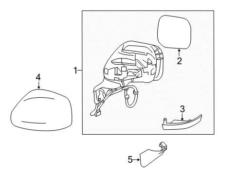 2012 Nissan Quest Outside Mirrors Mirror-Skull Cap LH Diagram for 96302-1JA3C