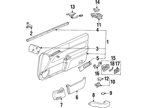 1998 Acura CL Mirrors Actuator Sub-Assembly, Passenger Side Diagram for 76210-SY8-C01