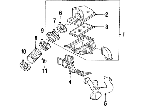 1997 Oldsmobile Cutlass Filters Cover-Air Cleaner Housing Diagram for 24506180