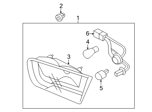 2011 Kia Forte Koup Tail Lamps Lens & Housing-Rear Combination Inside Diagram for 924141M300