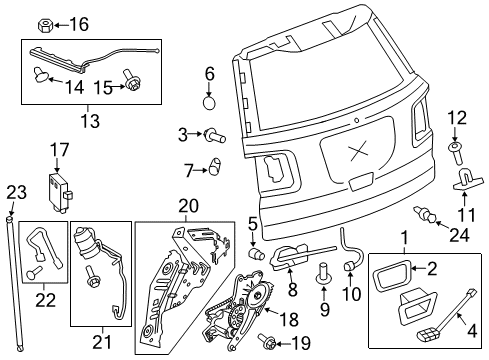 2017 GMC Acadia Limited Lift Gate - Lock & Hardware Actuator Rod Stud Diagram for 11570080
