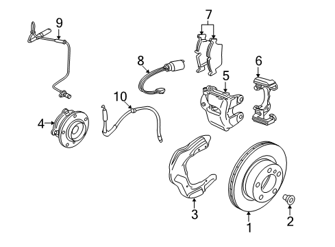 2014 BMW X1 Front Brakes Front Abs Wheel Speed Sensor Diagram for 34526784989