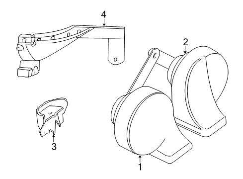 2002 BMW 530i Horn Bracket Horn Diagram for 41118241091