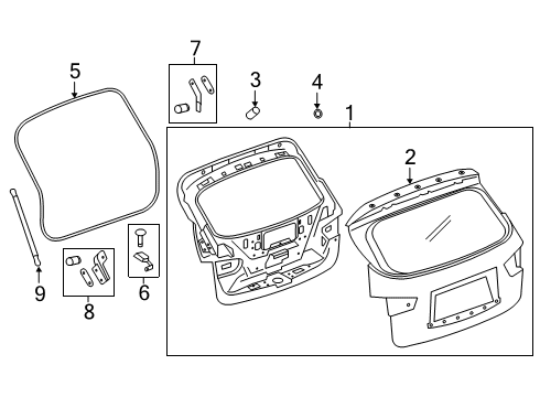 2016 Nissan Pathfinder Gate & Hardware Bumper-Rubber Diagram for 90878-9NC0A