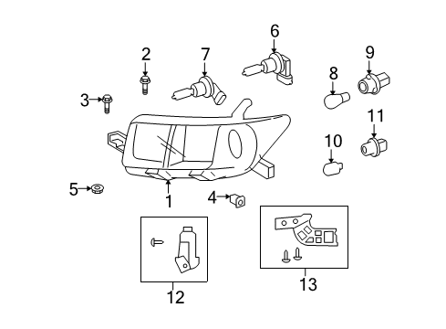 2013 Scion xB Bulbs Signal Bulb Socket Diagram for 81515-42050