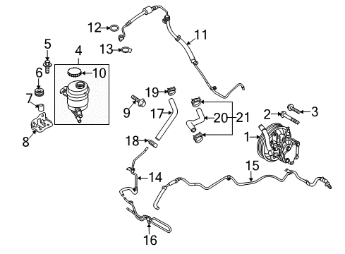 2010 Kia Forte P/S Pump & Hoses, Steering Gear & Linkage Bolt-Washer Assembly Diagram for 1129308356K