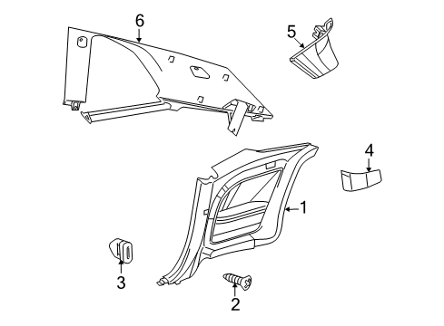 2019 Dodge Challenger Interior Trim - Quarter Panels Quarter Trim Diagram for 5RG66DX9AF