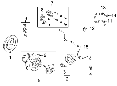 2008 Lincoln MKX Rear Brakes Adapter Diagram for AT4Z-2C220-A