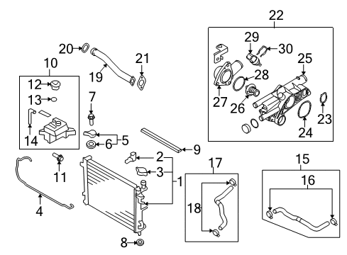 2009 Kia Rondo Radiator & Components INSULATOR-Radiator Mounting Diagram for 253363M000