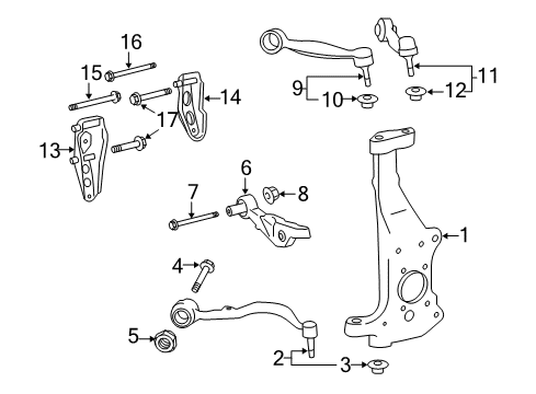 2013 Lexus LS600h Front Suspension Components, Lower Control Arm, Upper Control Arm, Ride Control, Stabilizer Bar Bolt, FLANGE Diagram for 90105-14176