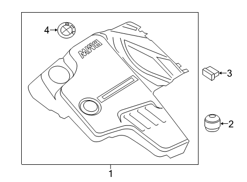 2015 BMW Z4 Engine Appearance Cover Ignition Coil Covering Diagram for 11127636791