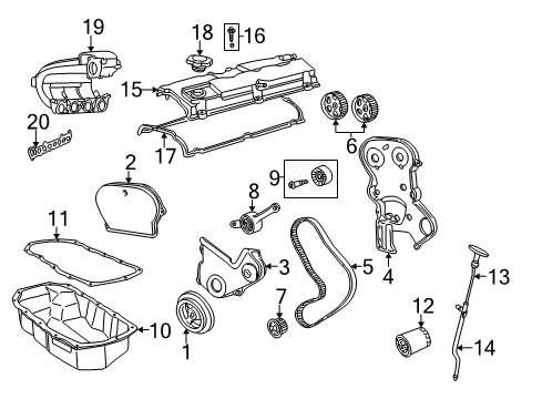 2002 Chrysler PT Cruiser Engine Parts, Mounts, Cylinder Head & Valves, Camshaft & Timing, Oil Pan, Oil Pump, Balance Shafts, Crankshaft & Bearings, Pistons, Rings & Bearings Intake Manifold Diagram for 4777866AE