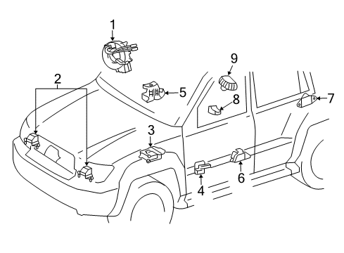 2015 Lexus LX570 Air Bag Components Sensor, Side Air Bag Diagram for 89833-60060