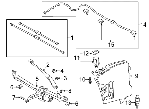 2022 Toyota GR Supra Wiper Components Filler Tube Diagram for 85301-WAA01