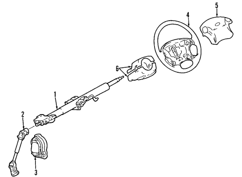 2003 Hyundai Santa Fe Steering Column & Wheel, Steering Gear & Linkage Steering Wheel Body Assembly Diagram for 56110-26501-FB