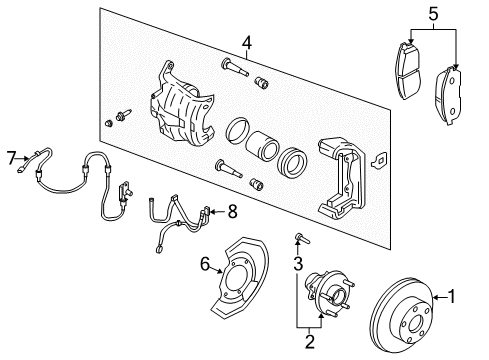 2003 Infiniti G35 Front Brakes CALIPER Assembly-Front RH, W/O Pads Or SHIMS Diagram for 41001-AM000