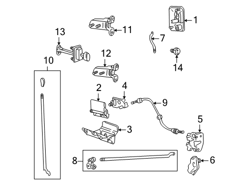 2002 Ford Excursion Front Door Cable Assembly Diagram for YC3Z-78266A46-AA