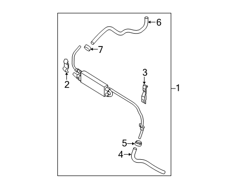 2018 Nissan Titan Power Steering Oil Cooler Bracket-Tube Diagram for 49730-1PD0B