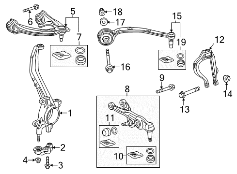 2015 Acura RLX Front Suspension Components, Lower Control Arm, Upper Control Arm, Stabilizer Bar Nut, Flange (12MM) Diagram for 90362-SZ3-010