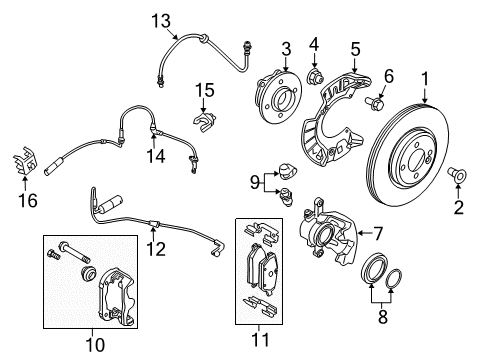 2012 Mini Cooper Brake Components Torx Screw Diagram for 34106772427