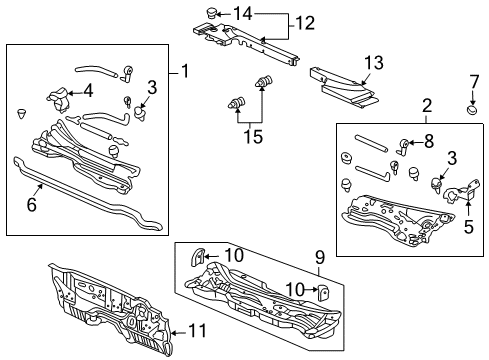 2008 Acura TL Cowl Rubber, Rear Hood Seal Diagram for 74143-SEP-A00