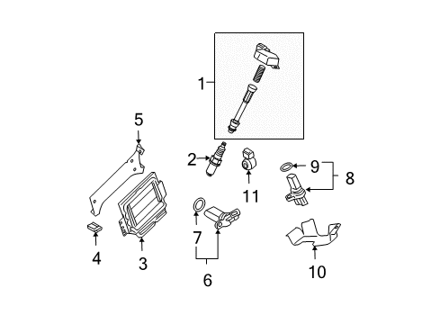 2004 Nissan Maxima Powertrain Control Seal-O Ring Diagram for 22131-5M005