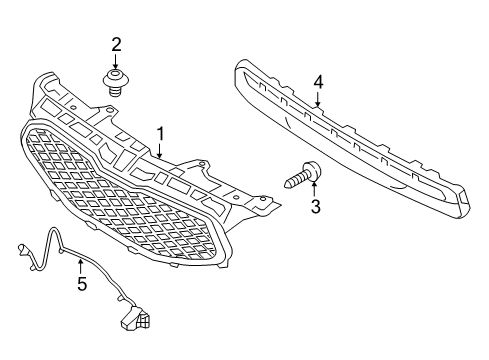 2015 Kia Cadenza Grille & Components Radiator Grille Assembly Diagram for 863503R600