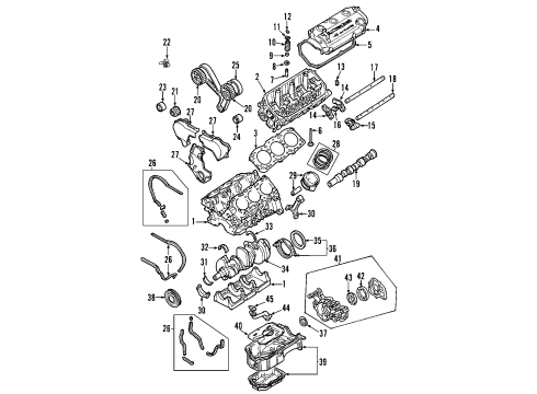 2002 Mitsubishi Eclipse Engine Parts, Mounts, Cylinder Head & Valves, Camshaft & Timing, Oil Pan, Oil Pump, Balance Shafts, Crankshaft & Bearings, Pistons, Rings & Bearings CVR Pkg-Cylinder Head Diagram for MD371873