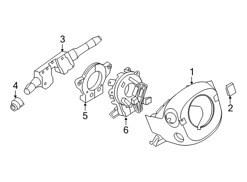 2015 Nissan Pathfinder Shroud, Switches & Levers Switch Assy-Combination Diagram for 25560-3KA1D