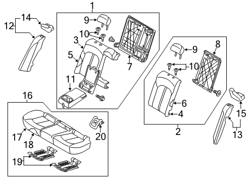 2020 Kia Optima Rear Seat Components Pad Assembly-Rear Seat Back Diagram for 89350D5010