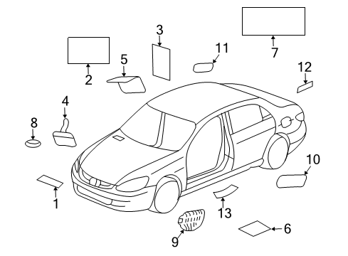 2010 Honda Accord Crosstour Information Labels Plate, Jack Caution Diagram for 89311-SJK-003