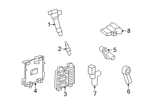 2008 Saturn Outlook Powertrain Control Spark Plug Diagram for 12681657