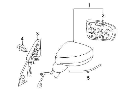 2017 Nissan GT-R Mirrors Glass-Mirror, RH Diagram for 96365-JF30A