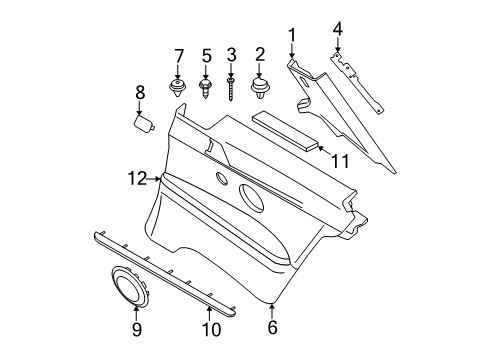 2009 BMW M3 Interior Trim - Quarter Panels Trim, Belt Handover, Left Diagram for 51438037743