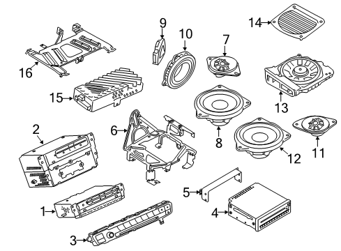 2014 BMW 335i Sound System Tweeter Diagram for 65139226357