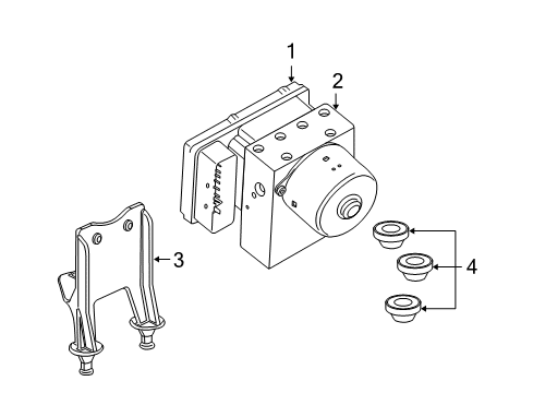 2008 Chrysler 300 Anti-Lock Brakes Anti-Lock Brake Control Unit Diagram for 68037140AA