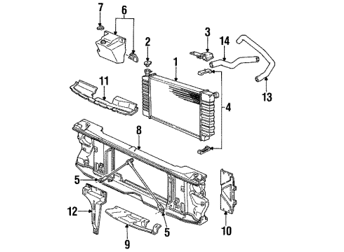 1996 Chevrolet C2500 Suburban Radiator & Components Radiator Inlet Hose (Upper) Diagram for 15659486
