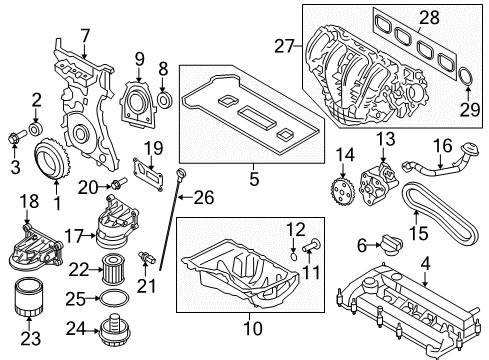 2009 Ford Escape Intake Manifold Manifold Gasket Diagram for 9L8Z-9439-A