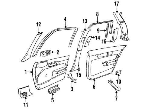 1995 BMW 525i Interior Trim Covering Column-Center Lower Left Diagram for 51438138861