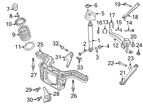 2009 Ford Escape Rear Suspension Components, Stabilizer Bar Shock Diagram for 8L8Z-18125-B