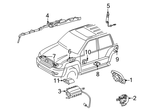 2014 Toyota FJ Cruiser Air Bag Components Center Sensor Diagram for 89170-35470