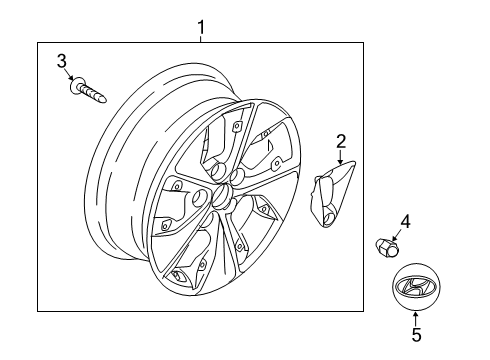 2021 Hyundai Ioniq Wheels Aluminium Wheel Assembly Diagram for 52905-G7700