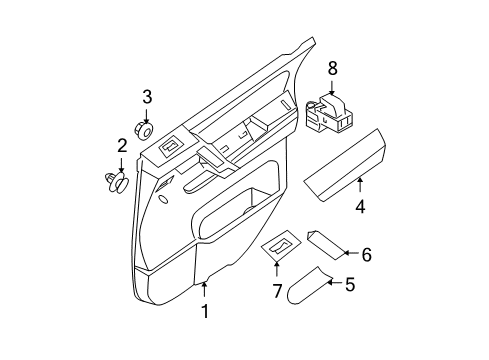 2014 Nissan Titan Rear Door Rear Door Armrest, Left Diagram for 82941-9FN0B