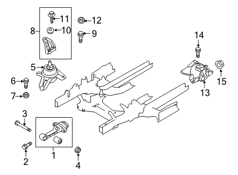 2016 Kia Sportage Engine & Trans Mounting Support Engine Mounting Bracket Diagram for 218203W200